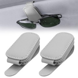 2 Stück Sonnenbrille Halterung Auto, Brillenhalterung Auto, Leder Auto Brillenhalter, Magnetischer Brillenhalter, Brillenhalter Auto Sonnenblende für Jede Brillengröße und Alle Auto-Visierclips