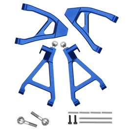 hopsupRC Rear Upper Lower Suspension A-Arms Upgrades Part for 1/16 Mini Slash,4PCS Aluminum Rear Upper & Rear Lower Arms Hops Ups for 1/16 Mini Slash （70054-1）,Navy Blue