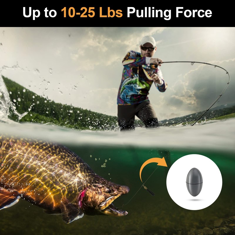 Realure 60 Pcs Fishing Float Stops, 6 in 1 Rubber