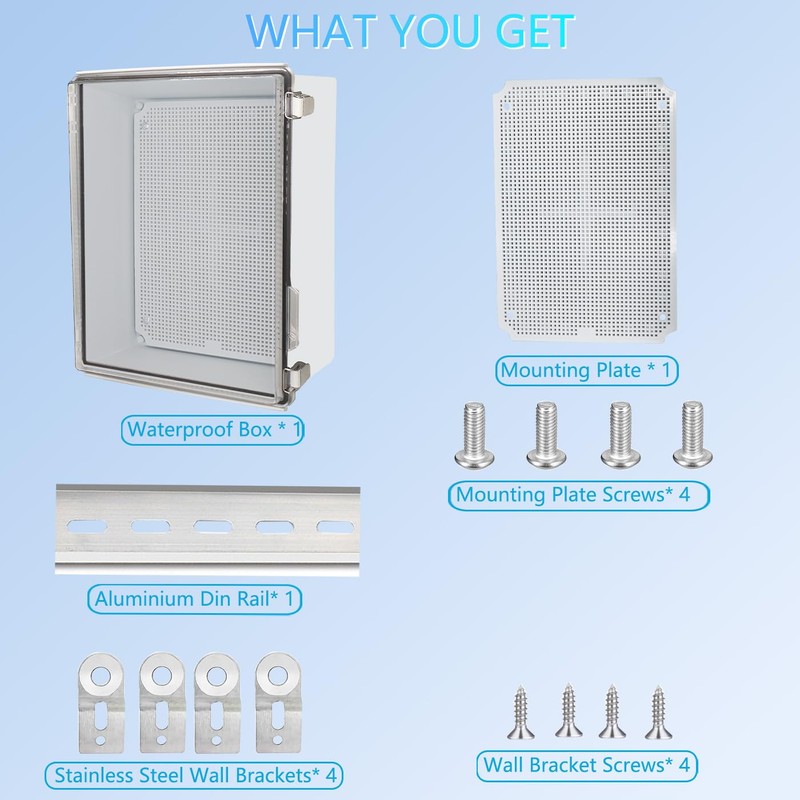Outdoor Waterproof Box,IP67 ABS Junction Box Electrical Enclosure with Stainless