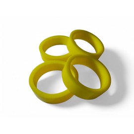 4 Pack of 1-1/2" Standard Size PerfectPlay Silicone Yellow Flipper Rings for Most Pinball Machines