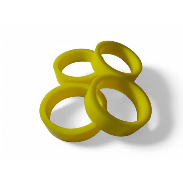 4 Pack of 1-1/2" Standard Size PerfectPlay Silicone Yellow Flipper