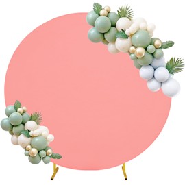 6FT Round Spandex Fitted Wedding Arch Cover for Circle Arch Stand, Thick Spandex Fabric Adjustable Round Arch Backdrop Cover for Wedding Birthday Party Baby Bridal Shower Decor（Dusty Rose）
