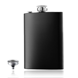 Hip Flask 8 oz, 2 PCS Hip Flasks for Men, Stainless Steel Flagon, Comes with Alcohol Flask Funnel, for Climbing Camping Barbecue Bar Party Drinker, Black, for Men Women