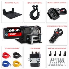 12V 3000LBS Steel Wire Electric Winch