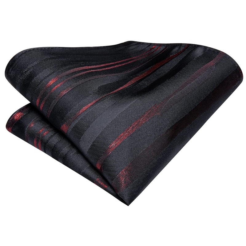 Hi-Tie Men Ties Sets Silk Stripe Paisley Necktie Pocket Square