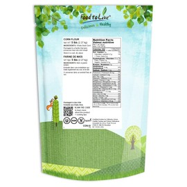 Food to Live Corn Flour, 5 Pounds - Made from Whole Grain, Finely Ground Meal, Vegan, Kosher, Bulk, Great for Cooking and Baking Cornbread, Muffins, Pancakes, Waffles and Tortillas