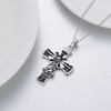 SIMONLY Crucifix Rose Pendant Necklace Sterling Silver Jesus Christ Crucifix