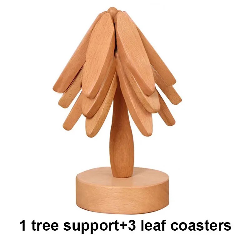Tree Design Wooden Trivet Set for Hot Dishes – Decorative