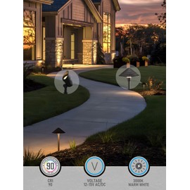 LEONLITE 12-Pack Low Voltage Landscape Lighting Kit, 12-24V LED Pathway Lights, Aluminum Outdoor Landscape Spotlight, Yard Light Kit for Walkway, Garden, ETL Listed, CRI90, 3000K Warm White