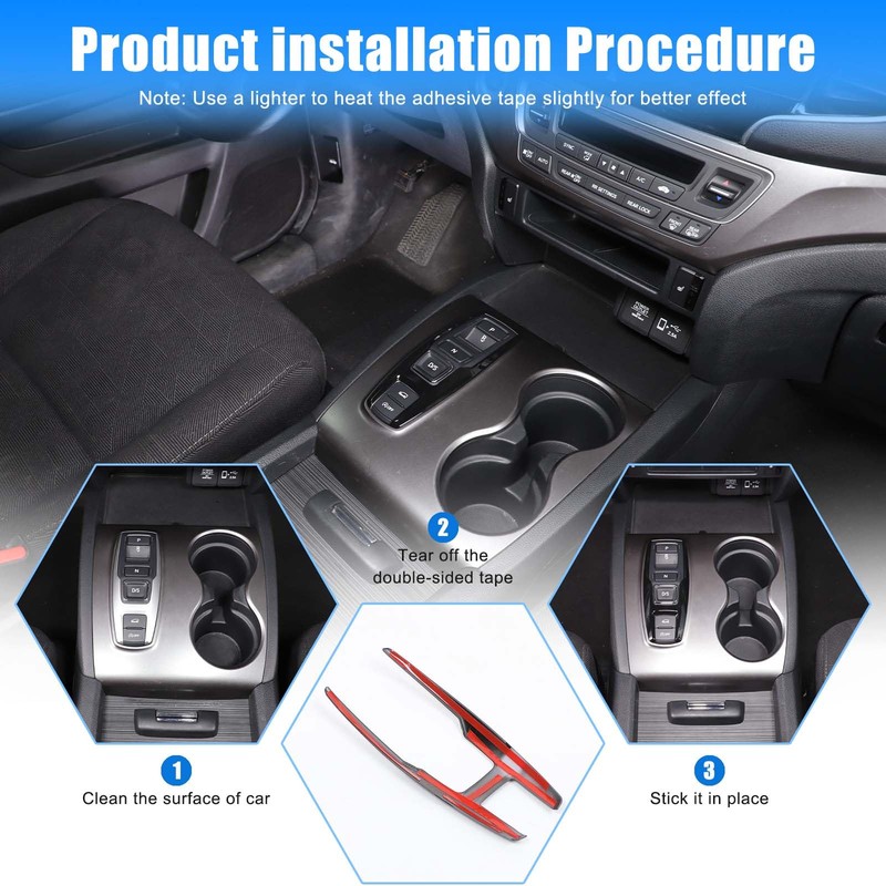 HIRUFAIT Gear Shift Button Frame Trim for Honda Pilot 2016-2022/