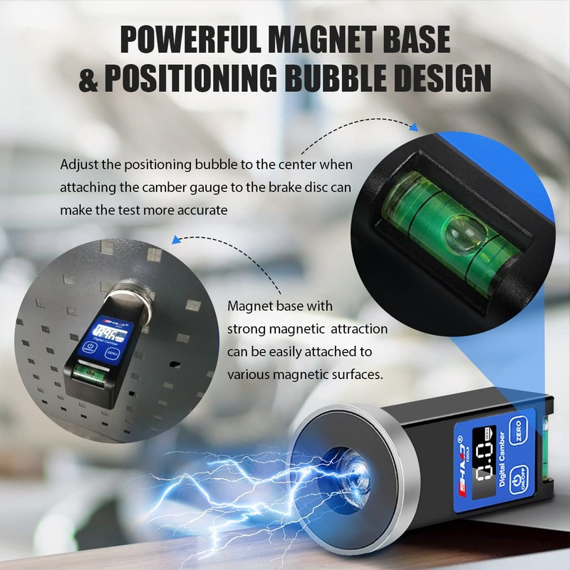 Camber Gauge Digital Wheel Alignment Tool -90° to +90° Wide