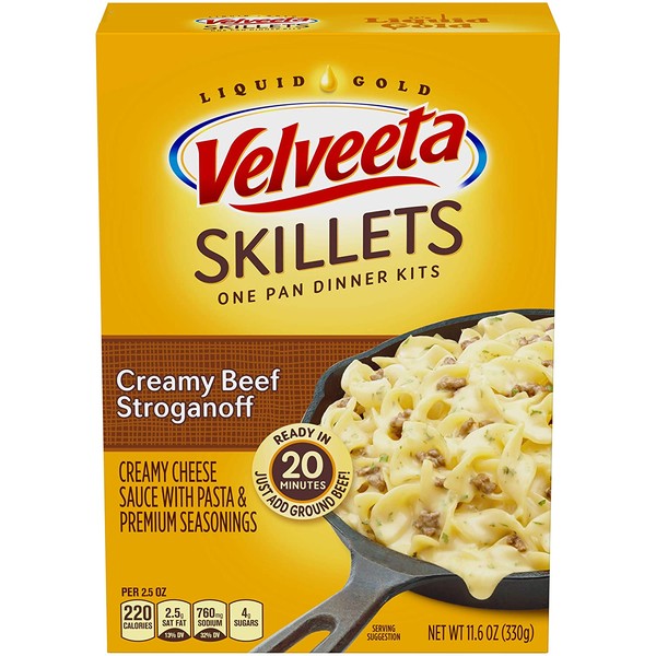 Velveeta Cheesy Skillets Creamy Beef Stroganoff Meal Kit (11.6 oz Box)