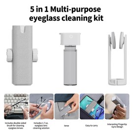 Glasses Cleaner 5-In-1 Multi-Function Eye Glass Cleaners Spray Can be Wiped or Sprayed Multi-Purpose Anti-fog Spray | Lens Cleaner Spray With Microfiber Cloth|Portable Glasses Cleaner Tool(3PC)