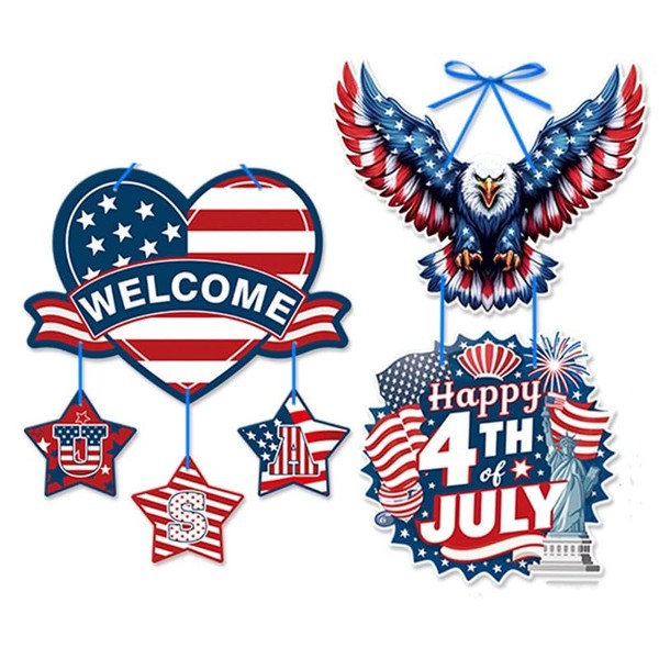 2 Packs 4th of July Patriotic Wall Decorations American Stars