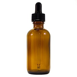 Amber Boston Round Glass Bottle w/dropper 2 oz ea