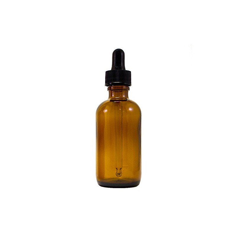 Amber Boston Round Glass Bottle w/dropper 2 oz ea