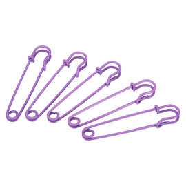 MECCANIXITY Safety Pins 2.95 Inch Large Metal Sewing Pins for Blankets Skirts Crafts Brooch Making Purple 15Pcs