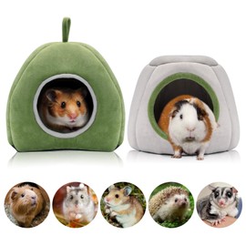 YUEPET Guinea Pig Bed 2 Pack - Washable Cage Accessories Small Animal Bed Hideout for Guinea Pig, Chinchilla, Hamsters, Hedgehog
