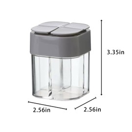 votuyet 2 Pack 4 in 1 Grey Travel Spice Containers Seasoning Keychain Travel Spice Kit,Mini Seasoning Bottles for Baking,Storing Spices,Salt,Sugar,and More