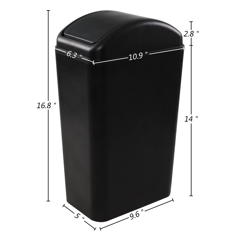 Pekky Plastic Commercial Trash Can, Small Waste Bin 14 Liter