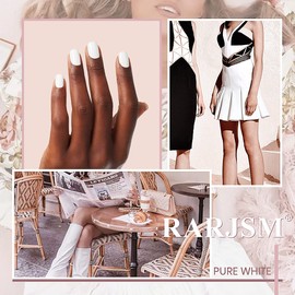 RARJSM Pure White Gel Nail Polish 15ml Soak Off UV LED Nail Gel Polish Nail Art French Manicure Solid White Salon DIY at Home Curing Required 1 Piece Single Bottle 0.5 Fl.oz