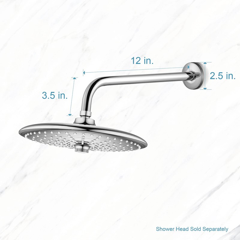 OFFO Shower Arm with Flange 30cm(12 inch) Universal Wall-Mounted Replacement