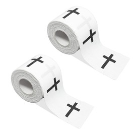 2Pcs Christian Athletic Tape 2IN X 23FT Cotton Zinc Oxied White Sports Tape for Sports, Cross Athletic Wrist Tape for Gymnastics