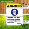 Caution Wear Hard Hats During Operation Sign, 24x30 Inches, 55