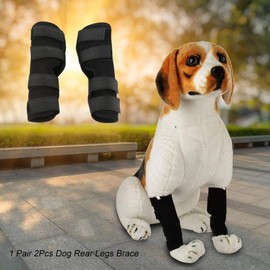 1 Pair Dog Rear Leg Brace Canine Hock Joint Brace Hind Leg Wrap Pet Surgical Injury Bandage for Wound Injury and Sprain Healing of Arthritis(Black, L)