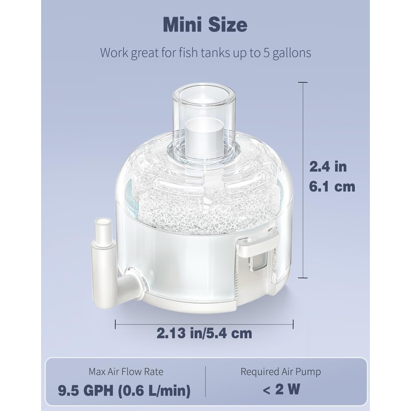 Pawfly Mini Aquarium Sponge Filter, Small Fish Tank Internal Filter