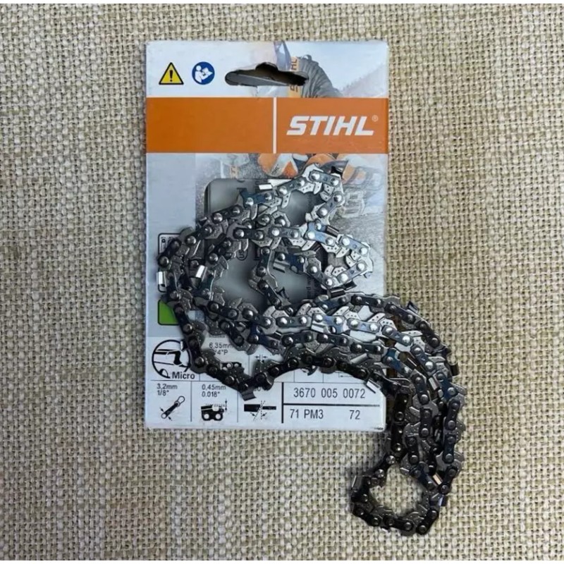 Stihl 3670 005 0072 Chain 71PM3 72, 1/4" Picco, .043"