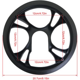 LUORNG Mountain Bicycle Wheel Guard 48 Teeth 4 Holes Adjacent Hole Spacing 4.72in 4 Screws Bicycle Chain Guard Plastic Bicycle Sprocket Guard Black