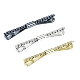 VVCome 3PCS Men's Classic Tie Clips Shirt Collar Clip Collar Bar for Necktie Gold Silver Black Tone Necktie Bar Pinch Clips Tie Pins Collar Holder, Large, metal, No Gemstone