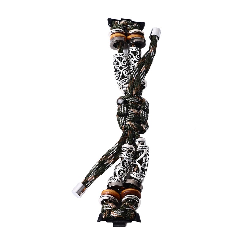 Smart Bracelet Strap Adjust Size Beaded Ethnic Style Replacement Wristband