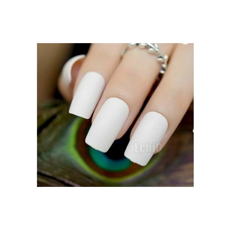 Unbranded Light Cream Matte Square Medium Press on Nails