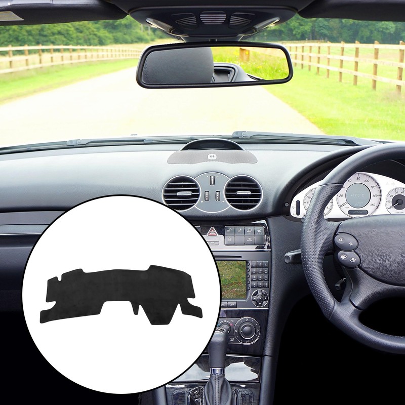 X AUTOHAUX Car Dashboard Cover Black Flannel Non Slip for