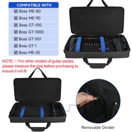Carrying Bag Compatible with Boss ME-90/GT-1000/GX-100/ME-80 Guitar Multi effects Pedal,Guitar Pedal Board Case with Multiple Pockets for Guitar Cable & Accessories(23.6 x 3.5 x 11.4 in)Bag Only