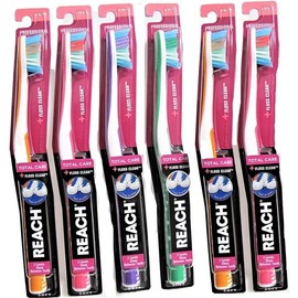 Reach Total Care Floss Clean Toothbrush Soft Regular (Pack of 6)