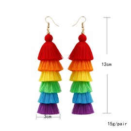 Rainbow Earrings for Women Men Pride Accessories Colorful Earrings (Rainbow Drop Earrings-B)