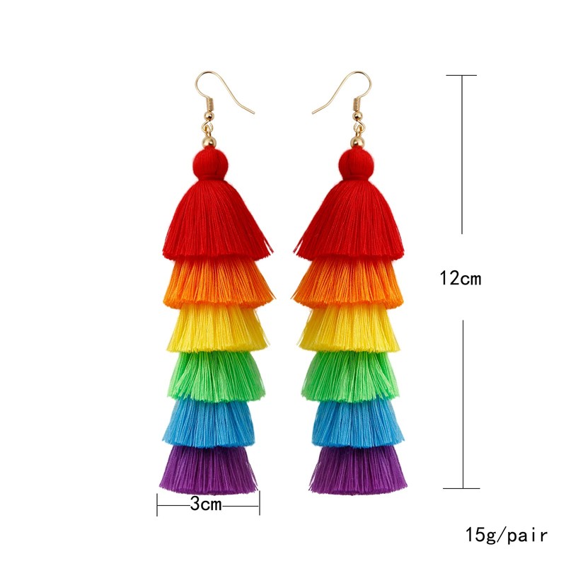 Rainbow Earrings for Women Men Pride Accessories Colorful Earrings (Rainbow