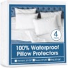 4 Pack Waterproof Pillow Protectors with Zipper King Size