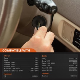 Interruptor de cilindro de bloqueo de encendido con llaves compatible con Chevy Silverado Avalanche Tahoe Suburban GMC Sierra Buick Hummer Bravada Pontiac Repuesto #: US-312L D1469G