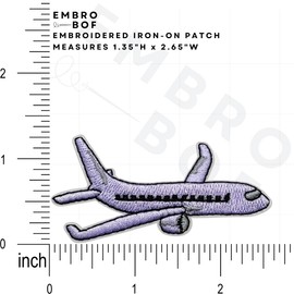 EMBRO BOF Set of 2 Airplane Patch – 1.35 inches, Cool Classic Airlines Patch – Iron On/Sew On Embroidered Travel Patches for Backpacks