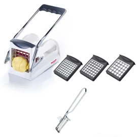 Westmark French fries cutter with potato peeler, 2-piece set, finger food, vegetable, fruit pen with 3 cutting inserts Easy Stix and peeler Famos 118022E7