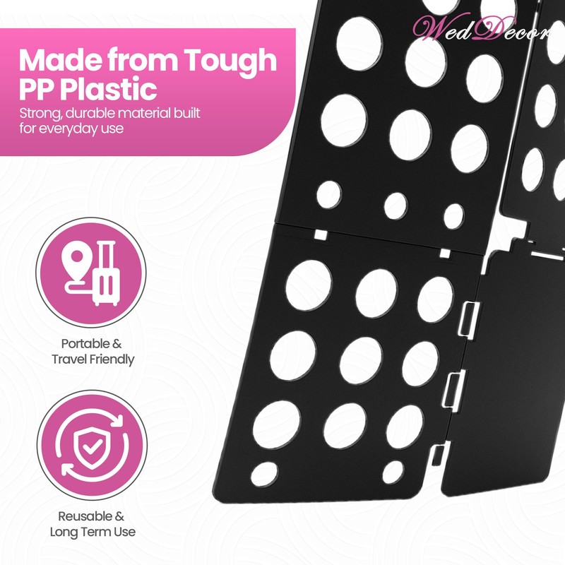WedDecor Tshirt Folding Board Black | Fast Speed Clothes Shirt