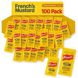 Yellow Mustard - 7gm (Multiple Pack) | Classic Yellow | Condiment Packets | (50 | 100 |150 | 200 | 300 | 400 | 1000) Pack (100 Pack, 100, Count)