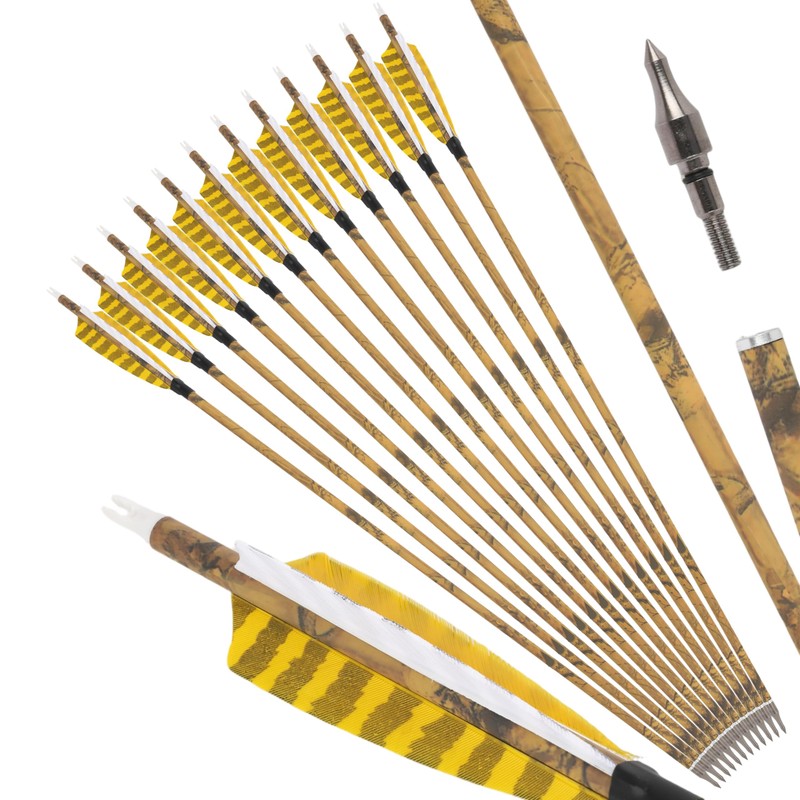 ZSHJGJR 30” Carbon Arrows Hunting Arrows with 4” Turkey Feather