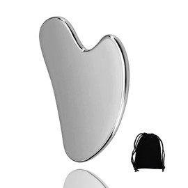 Facial Scraping Tool, Stainless Steel Scraping Massage Tool, Shark Type is Suitable for the Whole Body of the Face, Neck, Back, Arms, Thighs and Legs