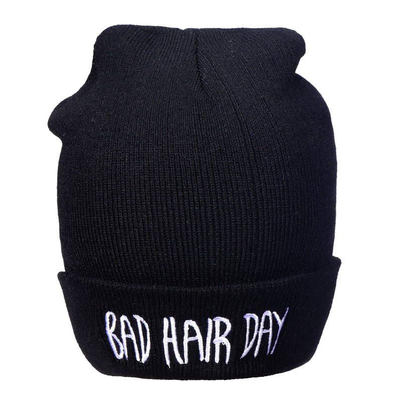 DonDon Women's Beanie Statement Winter Hat, Bad Hair Day